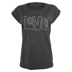 Tričko Urban Classics Ladies Love Tee Charcoal XS