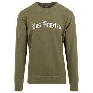 Mikina Urban Classics Los Angeles Wording Crewneck Olive S