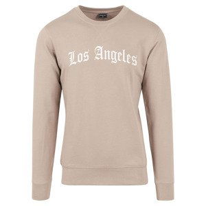 Mikina Urban Classics Los Angeles Wording Crewneck Dark Sand M