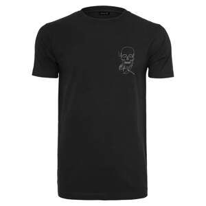 Tričko Urban Classics Skull One Line Tee Black S