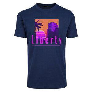 Tričko Urban Classics Liberty Sunset Tee Light Navy XS