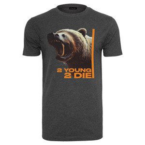 Tričko Urban Classics 2 Young 2 Die Tee Charcoal XS