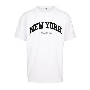 Tričko Urban Classics New York College Oversize Tee White S