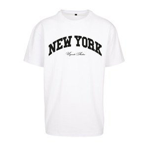 Tričko Urban Classics New York College Oversize Tee White XL