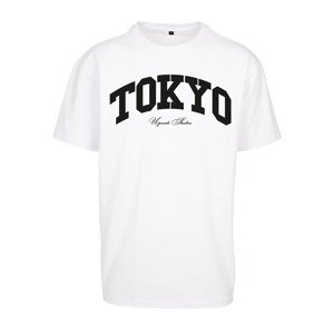 Tričko Urban Classics Tokyo College Oversize Tee White L