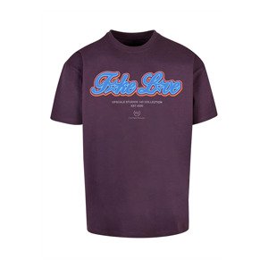 Tričko Urban Classics F*ke L*ve Heavy Oversize Tee Purple Night L