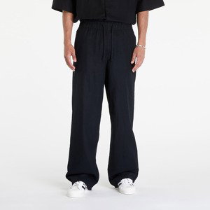Kalhoty Urban Classics Loose Cotton Linen Pants Black L
