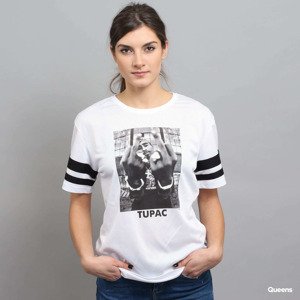 Tričko Urban Classics Ladies 2Pac Stripes Tee White XS