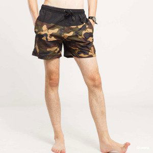 Plavky Urban Classics Block Swim Shorts Black/ Camo L