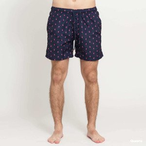 Plavky Urban Classics Pattern Swim Shorts Navy/ Pink L