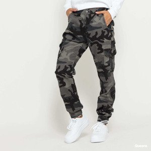 Kalhoty Urban Classics Ladies High Waist Camo Cargo Pants Grey Camo W30