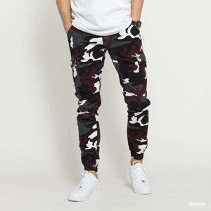 Kalhoty Urban Classics Camo Cargo Jogging Pants 2.0 Camo Burgundy W32