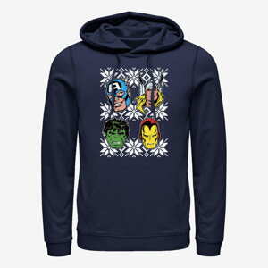 Queens Marvel Avengers Classic - Super Heads Unisex Hoodie Navy Blue