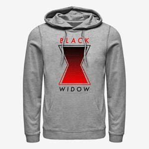 Queens Marvel Black Widow: Movie - Haftone Symbol Unisex Hoodie Heather Grey