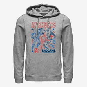 Queens Marvel Avengers: Endgame - Earths Mightiest Doodles Unisex Hoodie Heather Grey