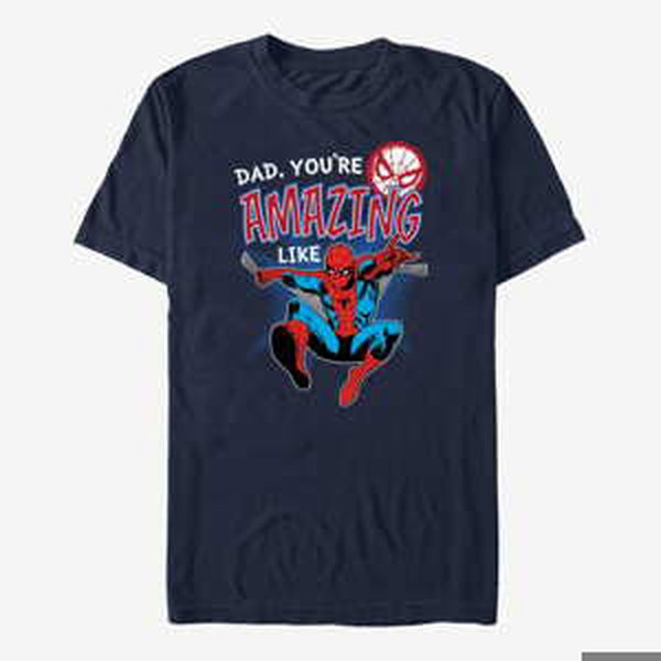 Queens Marvel Spider-Man Classic - Amazing Like Dad Unisex T-Shirt Navy Blue