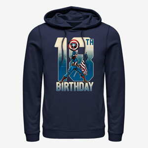 Queens Marvel Avengers Classic - Capt America 18th Bday Unisex Hoodie Navy Blue