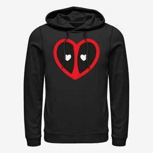 Queens Marvel Deadpool - Deadpool Heart Logo Unisex Hoodie Black