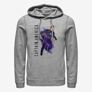 Queens Marvel Avengers: Endgame - Captain America Painted Unisex Hoodie Heather Grey