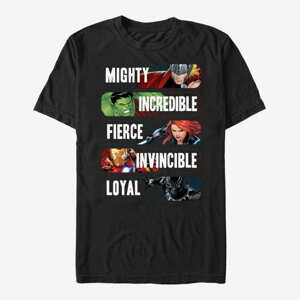 Queens Marvel Avengers Classic - Marvel Char Adjectives Unisex T-Shirt Black