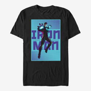 Queens Marvel Avengers Classic - Halftone Iron Man Unisex T-Shirt Black