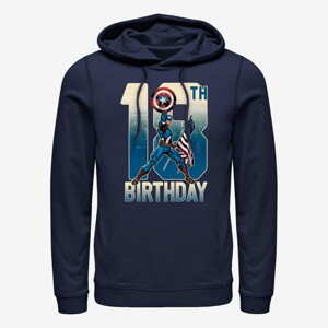 Queens Marvel Avengers Classic - Capt America 18th Bday Unisex Hoodie Navy Blue