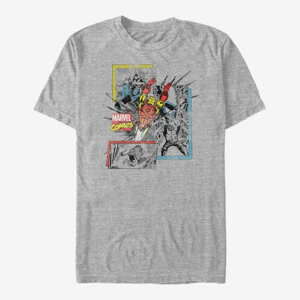 Queens Marvel Avengers Classic - Broken Panels Unisex T-Shirt Heather Grey