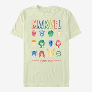 Queens Marvel Avengers Classic - Primary Faces Unisex T-Shirt Natural