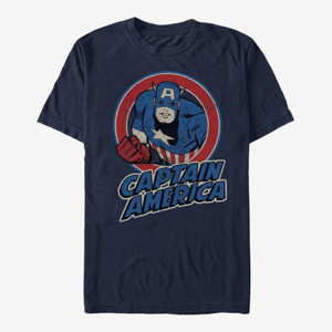 Queens Marvel Avengers Classic - CAPTAIN AMERICA THRIFTED Unisex T-Shirt Navy Blue