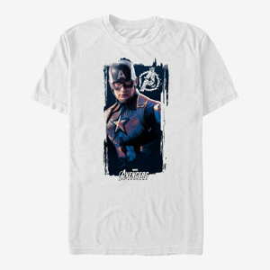 Queens Marvel Avengers: Endgame - Cap Banner Unisex T-Shirt White