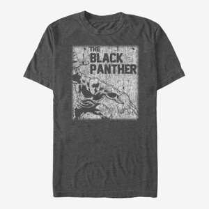 Queens Marvel Avengers Classic - Black Panther Chalk Unisex T-Shirt Dark Heather Grey