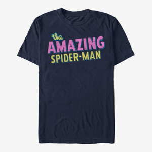 Queens Marvel Spider-Man Classic - Retro Logo Unisex T-Shirt Navy Blue