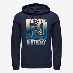 Queens Marvel Avengers Classic - Capt America 50th Bday Unisex Hoodie Navy Blue