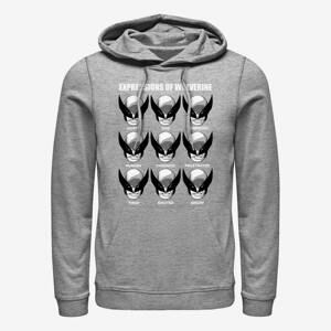 Queens Marvel X-Men - EXPRESSIONS OF WOLVERINE Unisex Hoodie Heather Grey