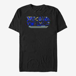 Queens Marvel Black Panther: Wakanda Forever - Wakanda Forever Pattern Unisex T-Shirt Black