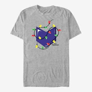 Queens Marvel Hawkeye - Christmas Lights Logo Unisex T-Shirt Heather Grey