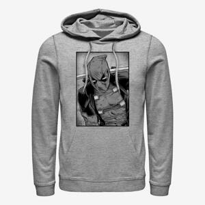 Queens Marvel Deadpool - Deadpool Black And White Unisex Hoodie Heather Grey