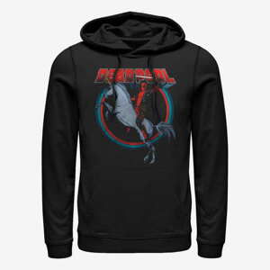 Queens Marvel Deadpool - Deadpool On Unicorn Unisex Hoodie Black