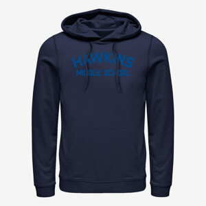 Queens Netflix Stranger Things - Hawkins Mid School Unisex Hoodie Navy Blue