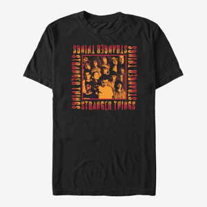 Queens Netflix Stranger Things - Stranger Text Square Unisex T-Shirt Black