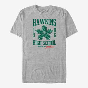 Queens Netflix Stranger Things - HAWKINS HIGH DEMOGORGONS Unisex T-Shirt Heather Grey