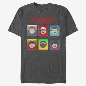 Queens Netflix Stranger Things - 8 Bit Stranger Unisex T-Shirt Dark Heather Grey