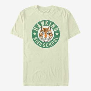 Queens Netflix Stranger Things - Hawkins High Tiger Emblem Unisex T-Shirt Natural