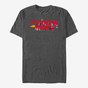 Queens Netflix Stranger Things - Christmas Scene Logo Unisex T-Shirt Dark Heather Grey