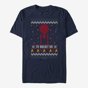 Queens Paramount Star Trek - To Boldly Sweater Unisex T-Shirt Navy Blue