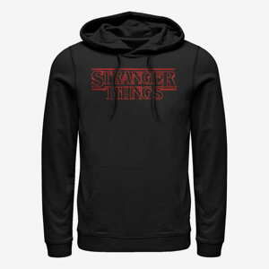 Queens Netflix Stranger Things - Stranger Neon Logo Unisex Hoodie Black