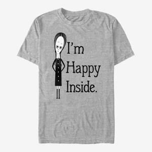 Queens MGM The Addams Family - Happy Inside Unisex T-Shirt Heather Grey