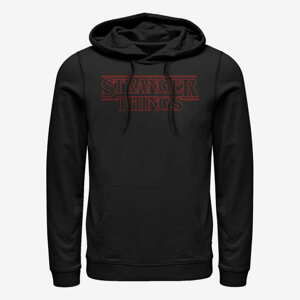 Queens Netflix Stranger Things - Stranger Red Outline Logo Unisex Hoodie Black