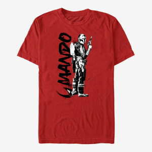 Queens Star Wars: The Mandalorian - Mando Splatter Unisex T-Shirt Red