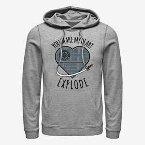 Queens Star Wars: Classic - Heart Explode Death Star Unisex Hoodie Heather Grey